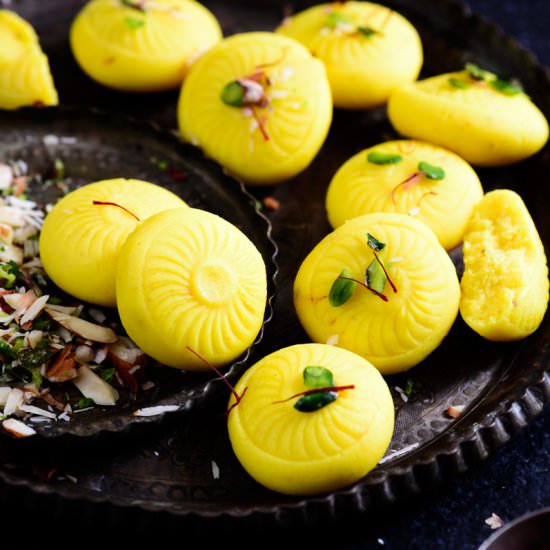Kesar Malai Peda - Recipe photo by Whiskaffair