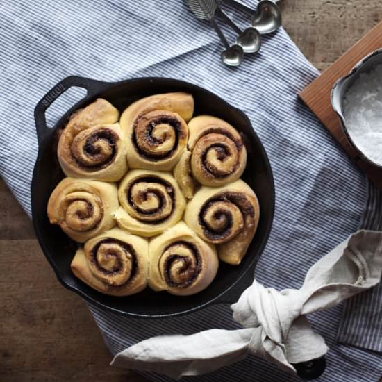Pumpkin Cinnamon Rolls + Glaze - Recipe photo by modestmarce