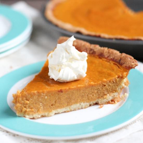 Healthy Pumpkin Pie - Recipe photo by veggiebalance