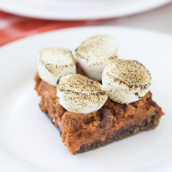 Pumpkin Pecan Pie Bars - Recipe photo by A Classic Twist