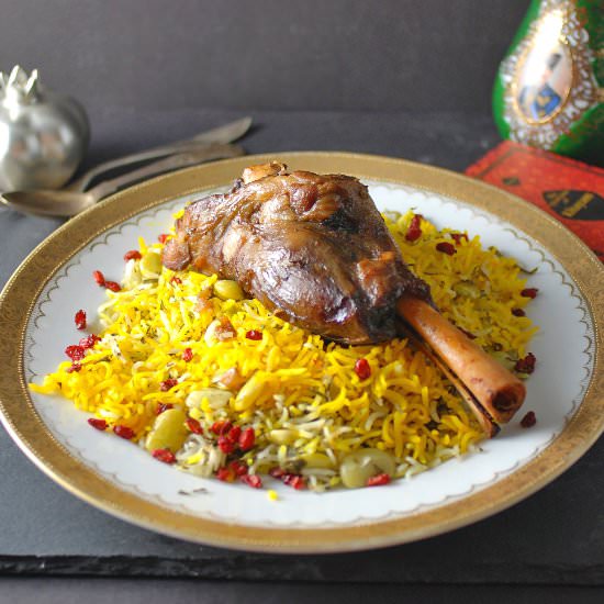 Persian Lamb Shanks and Herbed Rice - Recipe photo by theunmanlychef