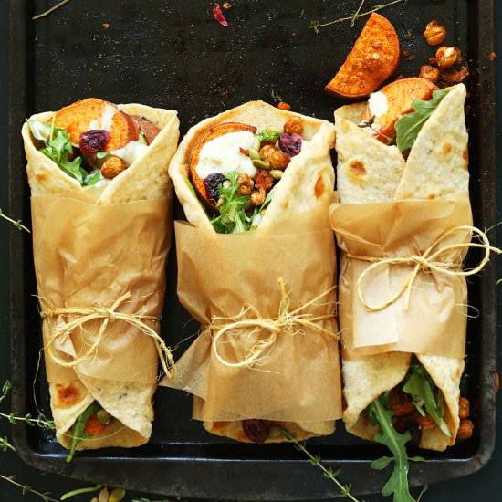 Vegan Thanksgiving Wraps - Recipe photo by minimalist baker