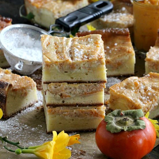 Persimmon Cheesecake PoundCake Bars - Recipe photo by peasandpeonies