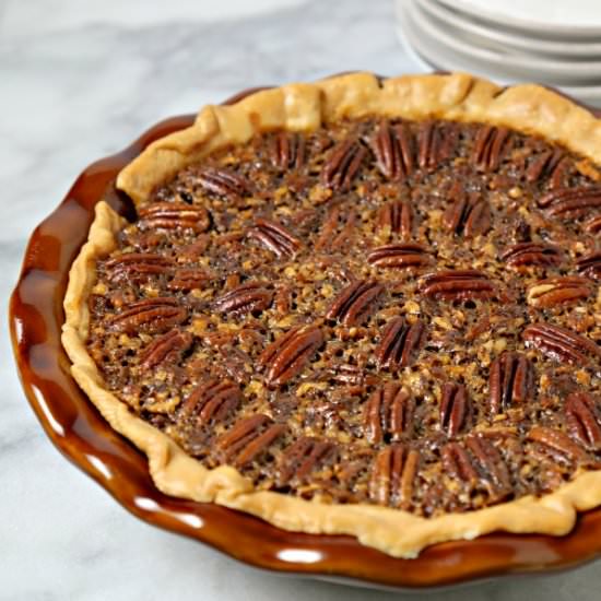 Chocolate Bourbon Pecan Pie - Recipe photo by CookingInStilettos