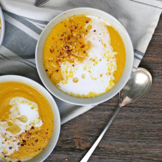 Coconut Red Kuri Squash Soup - Recipe photo by VeguKate