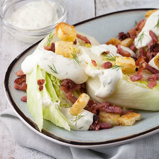 Iceberg Quarters with Grilled Bacon - Recipe photo by ohmydish