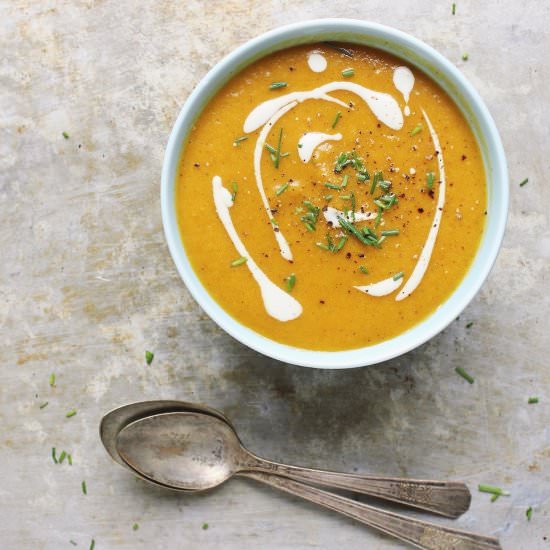 Golden Beet Soup with Cashew Cream - Recipe photo by withfoodandlove