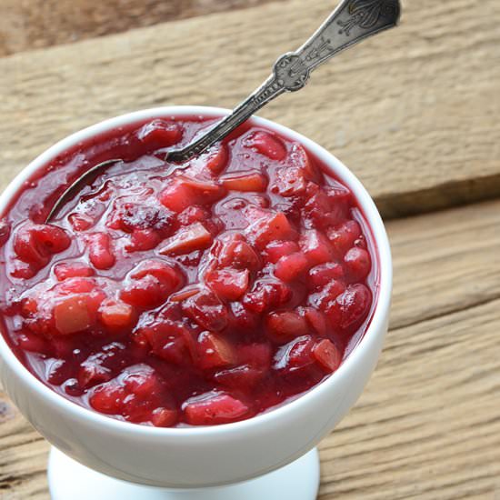 Cardamom-Spiced Cranberry Sauce - Recipe photo by AnEdibleMosaic