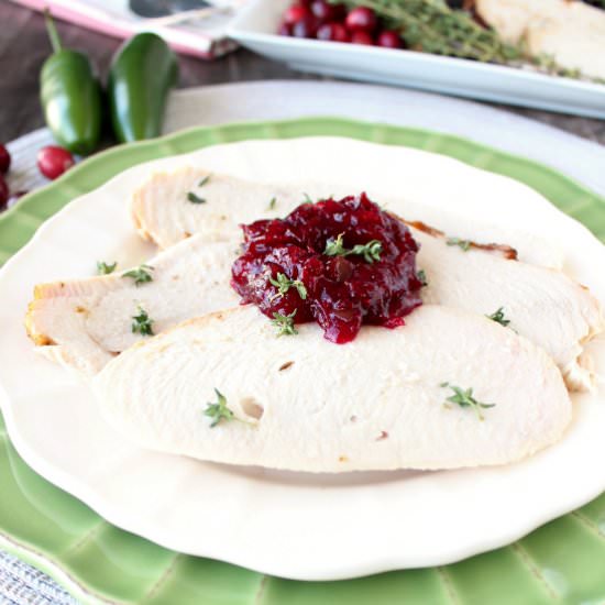 Turkey w/ Cranberry Jalapeno Relish - Recipe photo by Whitney Bond
