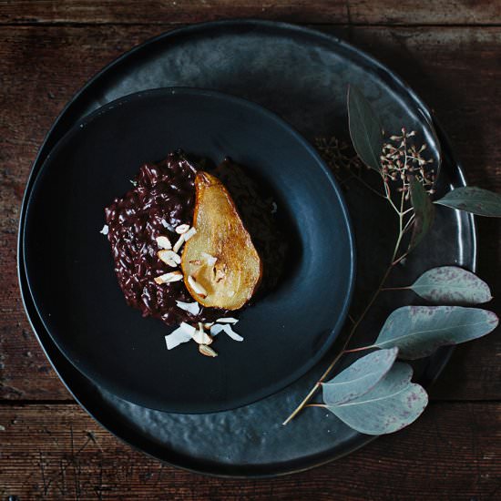 Chocolate Risotto with Fried Pears - Recipe photo by what should i eat for breakfast today