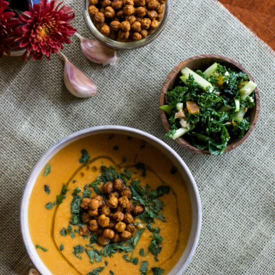 Coriander Spiced Garnet Yam Soup - Recipe photo by Poppies and Papayas