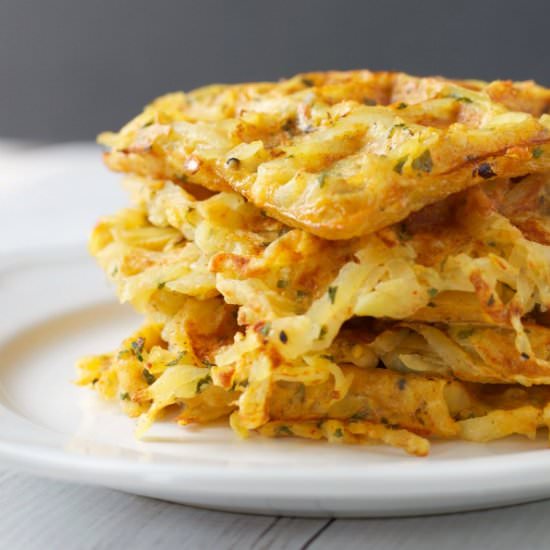 Waffle Iron Hash Browns - Recipe photo by busybakerblog