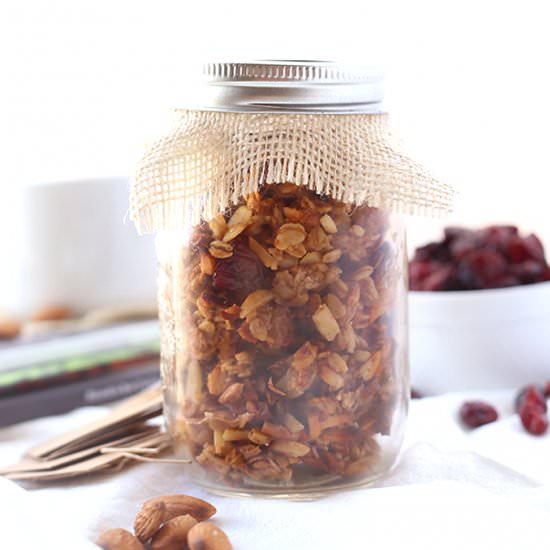 Almond Cranberry Granola - Recipe photo by TheHealthyMaven