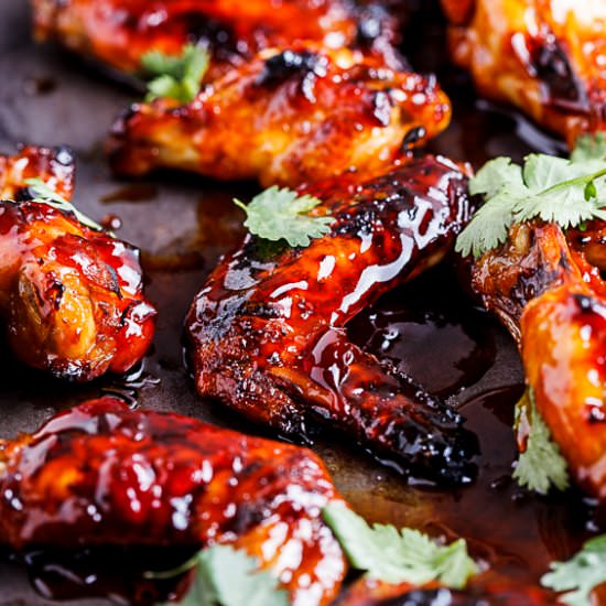 Sriracha Honey Chicken Wings - Recipe photo by Simply Delicious