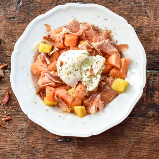 Melon and Jamon Iberico Salad - Recipe photo by olliebo
