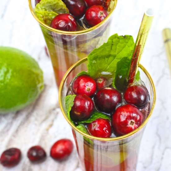 A Virgin Cranberry Mojito Mocktail - Recipe photo by BriteandBubbly