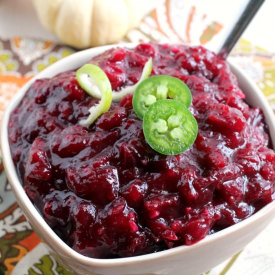 Lime & Jalapeno Cranberry Sauce - Recipe photo by frugalfoodiemama