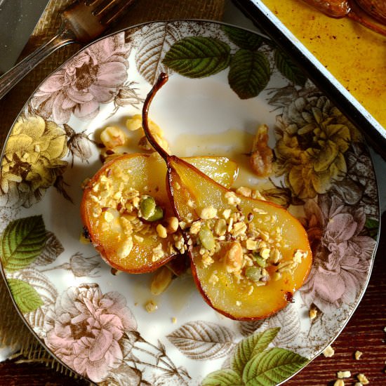 Maple Roasted Bosc Pears - Recipe photo by Ciao Chow Bambina