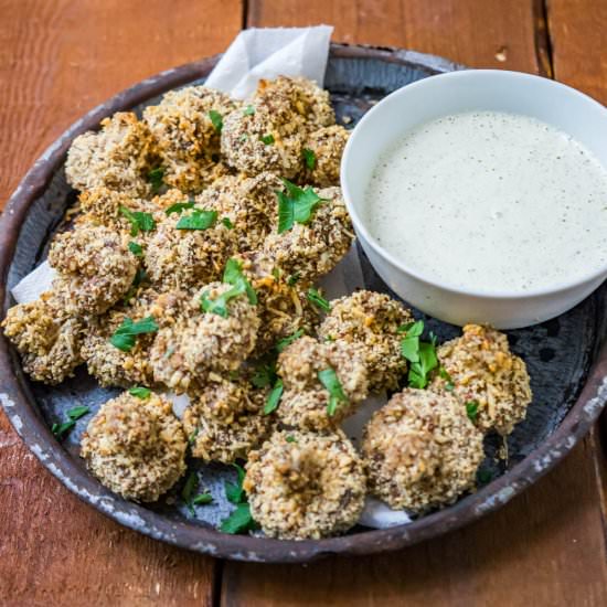 Almond Crumbed Mushrooms - Recipe photo by livingchirpy