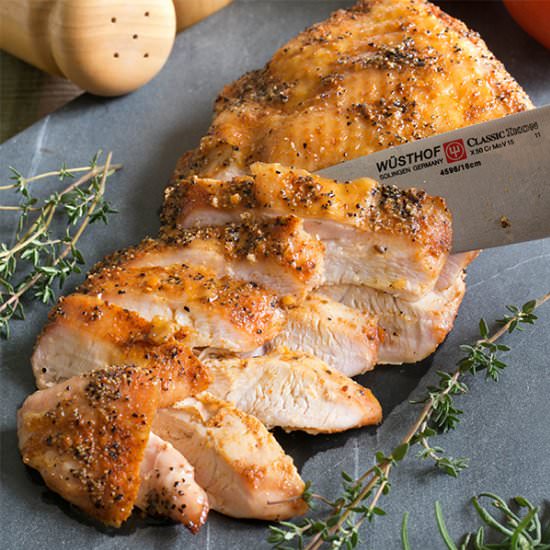 Whiskey Maple Butter Turkey Breast - Recipe photo by slapyodaddybbq