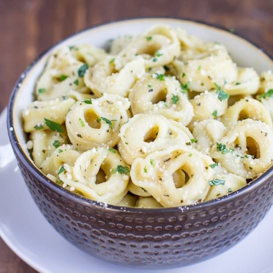 Cheese Tortellini in Garlic Butter - Recipe photo by culinaryhill