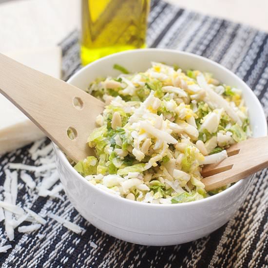 Ceasar Brussels Sprouts Slaw - Recipe photo by pretty plain janes