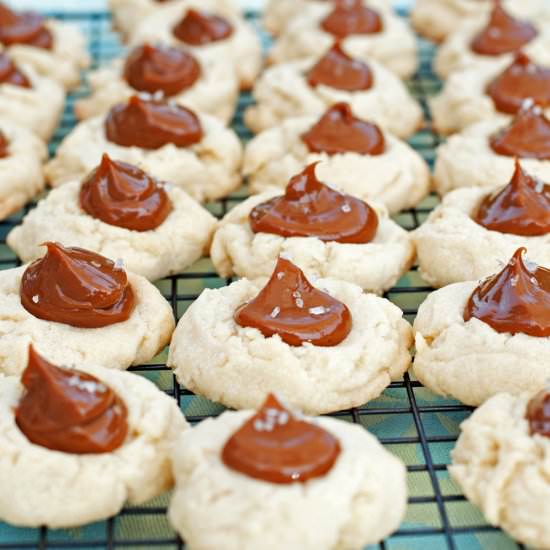 Salted Caramel Thumbprint Cookies - Recipe photo by alialamode