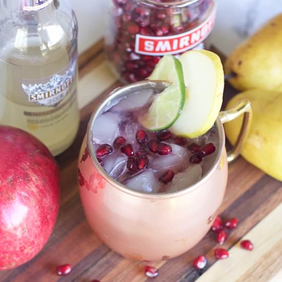 Pomegranate Pear Moscow Mule - Recipe photo by PinkHeelsPinkTruck