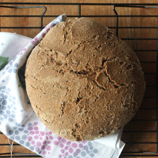 Rustic Whole Wheat Sourdough Loaf - Recipe photo by scratch-eats