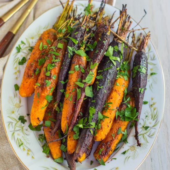 maple dijon roasted carrots - Recipe photo by brooklyn homemaker