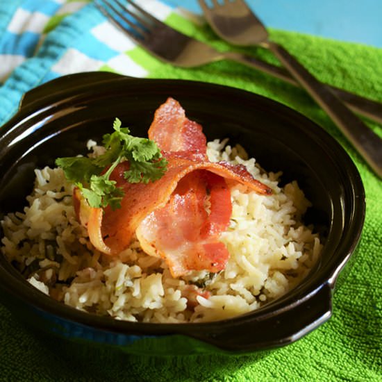 Spinach and Bacon Rice - Recipe photo by Ericas Yummy Food