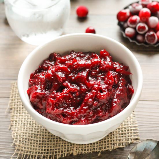 Homemade Cranberry Sauce - Recipe photo by Purely Katie