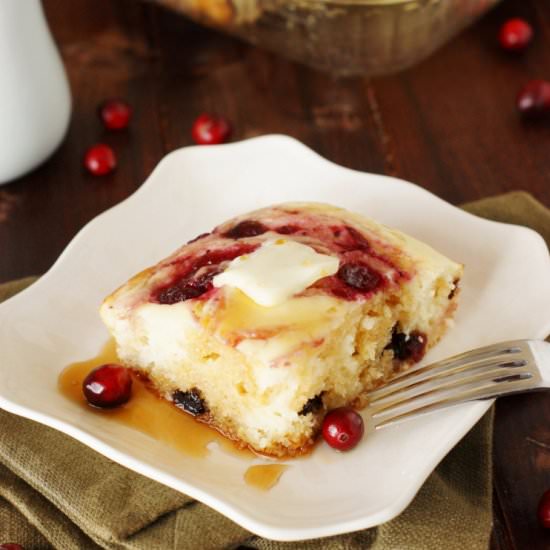 Cranberry Baked Buttermilk Pancakes - Recipe photo by thekitchenismyplayground
