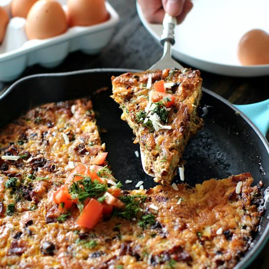 Bacon, Corn and Sweet Pea Frittata - Recipe photo by peasandpeonies