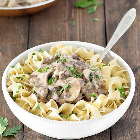 Healthier Beef Stroganoff - Recipe photo by as easy as apple pie
