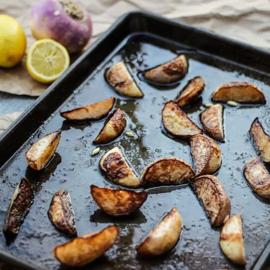 Easy Roasted Turnips w/ Lemon - Recipe photo by Honest and Tasty