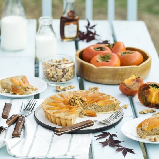 Persimmon Walnut Tart - Recipe photo by deliciousphotojp