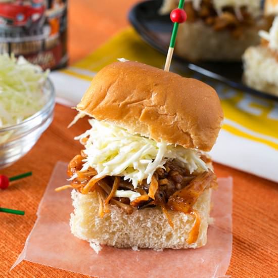 Grilled Vegan “Pulled Pork” Sliders - Recipe photo by slapyodaddybbq