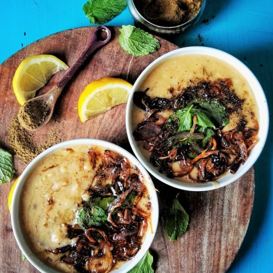 Khichda {Wheat-lentil porridge} - Recipe photo by Thoughts Over Chai