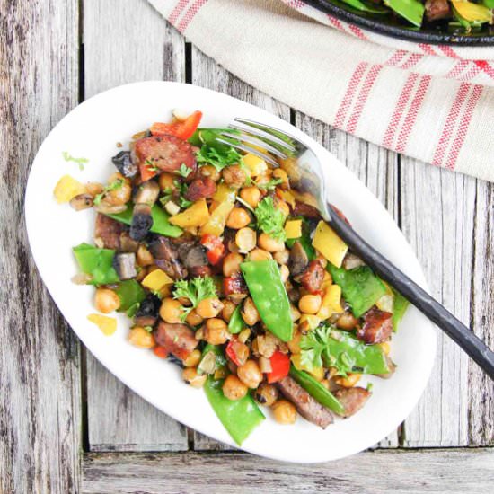 Smoked Sausage and Chickpeas Medley - Recipe photo by GarlicMatters