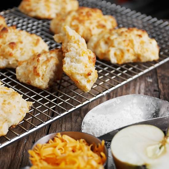 Easy Cheddar Apple Drop Biscuits - Recipe photo by seasonsandsuppers