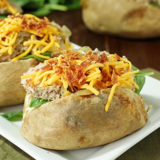 Marinated Pork Loaded Baked Potato - Recipe photo by thekitchenismyplayground