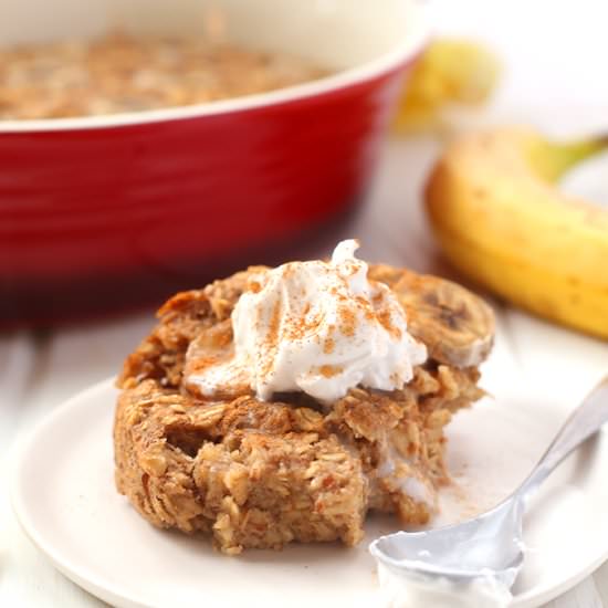 Banana Bread Baked Oatmeal - Recipe photo by TheHealthyMaven