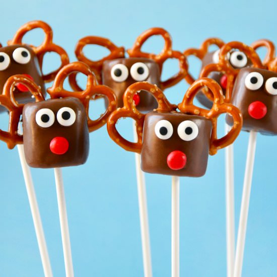 Chocolate Reindeer Marshmallow Pops - Recipe photo by justataste
