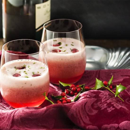 Raspberry Mint Prosecco Cocktail - Recipe photo by justalittlebitofbacon