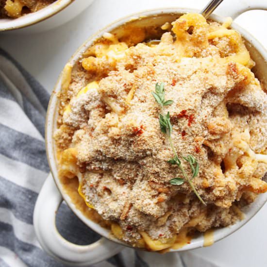 Smokey Delicata Baked Mac and Cheese - Recipe photo by thekitchenpaper