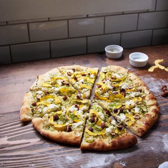 Brussels Sprouts and Delicata Pizza - Recipe photo by thekitchenpaper