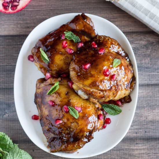 Pomegranate Balsamic Chicken - Recipe photo by My Three Seasons