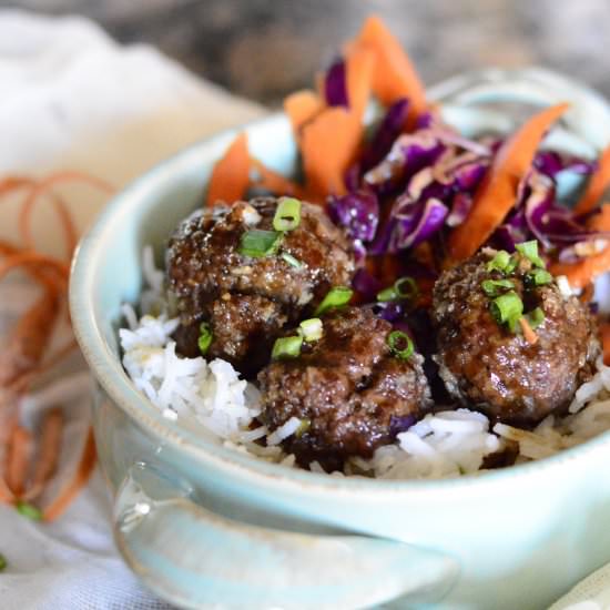 Teriyaki Glazed Meatballs - Recipe photo by PennAndQuill