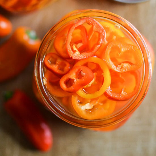 Quick Pickled Sweet Peppers - Recipe photo by simplywhisked